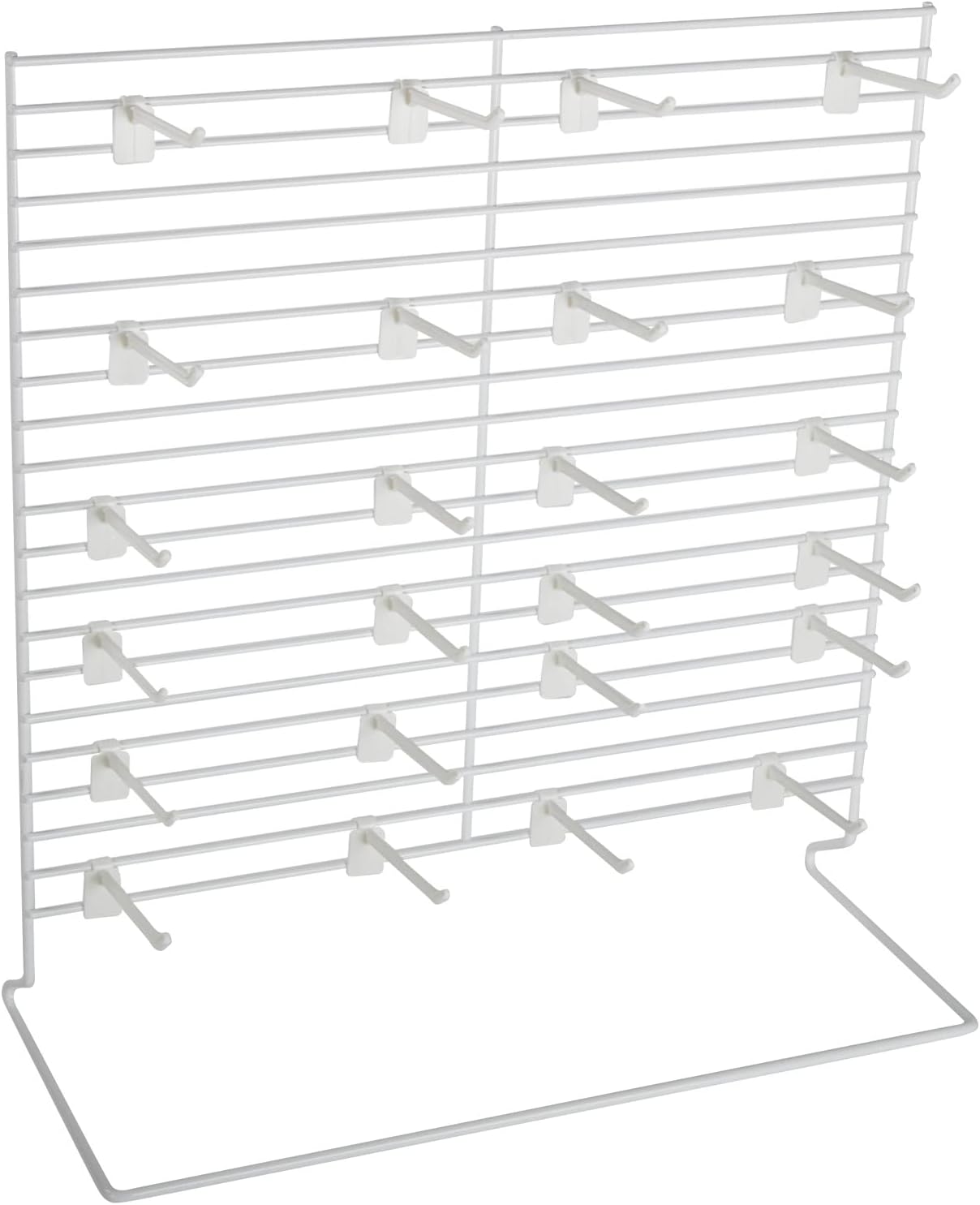 SSWBasics 24-Peg White Wire Countertop Rack - 18"W x 20"H - Display Racks for Vendors, Retail, Convenience, Craft Fairs, and Thrift Stores - Impulse Buy Display at Checkout - Use for Home Jewelry