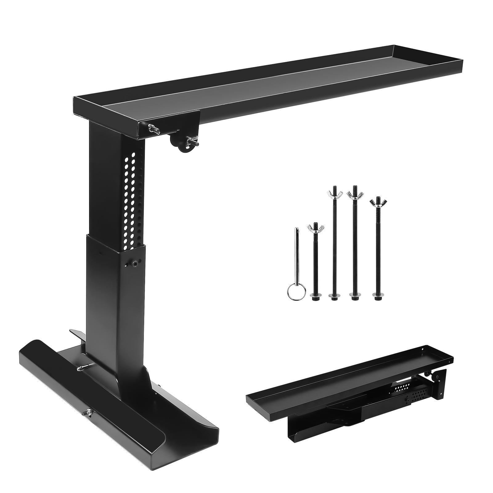 SWAWIS Niveleur d'Échelle Acier 30-46 cm Pliable Charge Max 150kg | Plateforme Escalier Antidérapante 69x14,8 cm, Extension d'Échelle pour Échelles Télescopiques & Droites