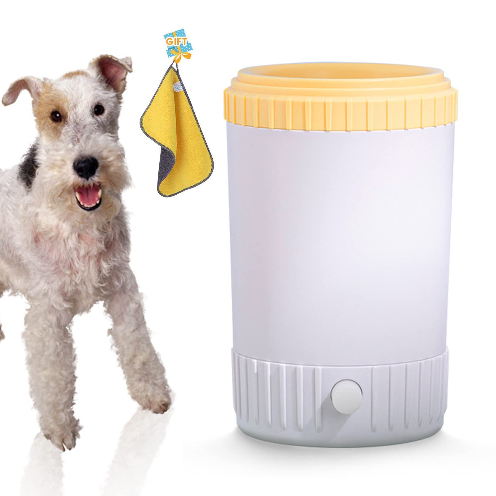 Przenośny pies Paw Cleaner Do Małego Pies Kot, Pies Paw Puchar Puchar z miękkimi silikonowymi włosami, podkładka dla psów dla psich kotów Błotnisty łapy brudne łapy z ręcznikiem