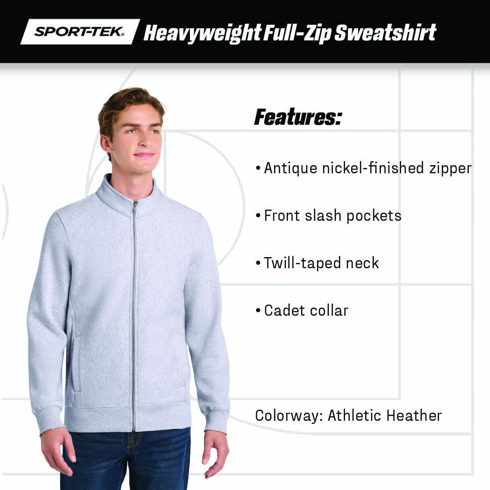 SPORT-TEK Unisex Super Heavyweight Full Zip Sweatshirt - Image 5
