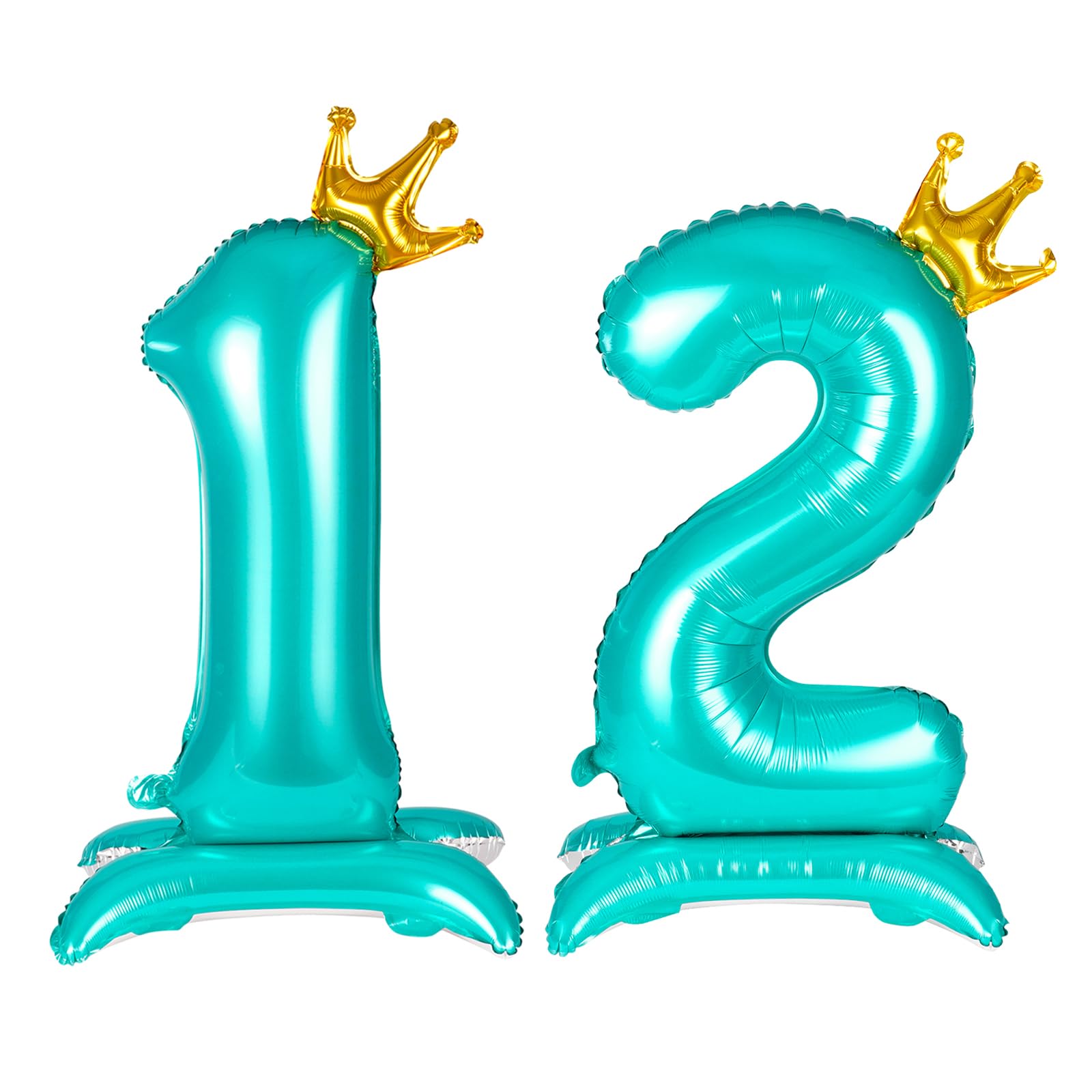 APXEL Blue Standing Crown Number 12 Balloons, 42'' Foil 1 & 2 Balloon — image 1