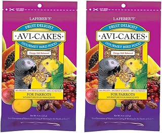 LAFEBER'S Fruit Delight Avi-Cakes Pet Bird Food, Made with Non-GMO and Human-Grade Ingredients, for Parrots (8 oz Pack of 2)