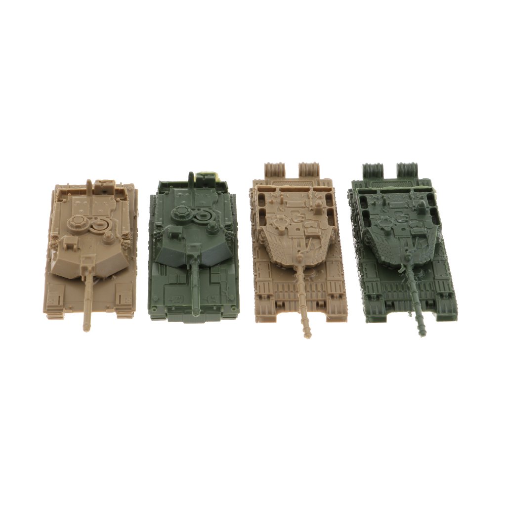16 Piezas Modelo de Tanque Moderno Tanque Miniatura Tanque Militar Vehículo Militar de Plástico Pintado con Torreta 360 Grados Y Deslizamiento