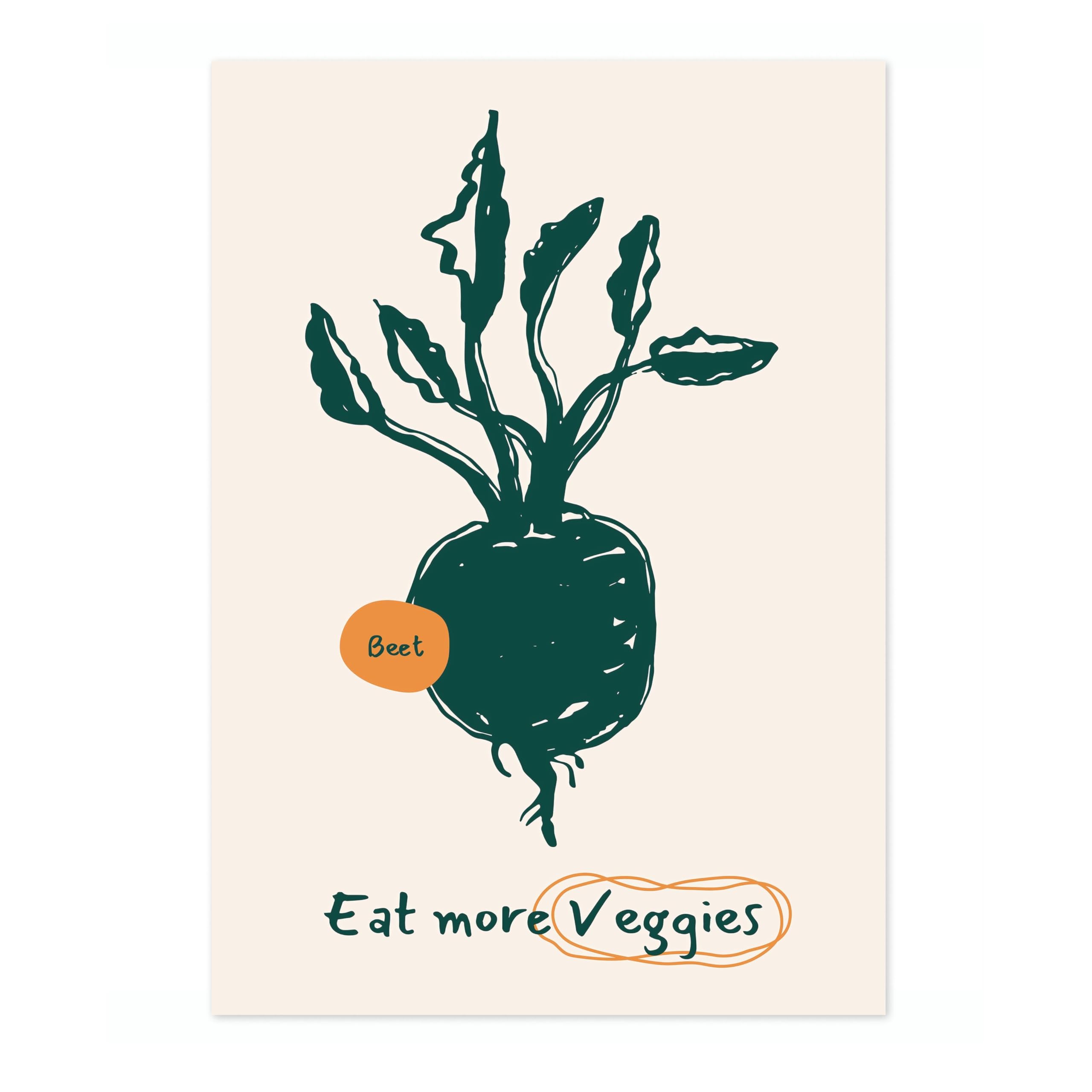 Animato Eat More Veggies Kitchen Poster, Cooking Baking Quotes Prints, Kitchen Line Food Illustration Wall Art, Funny Humour Quotes Home Decor, Archival Matte, A2 (Print Only) - 59.4x42cm โ image 1