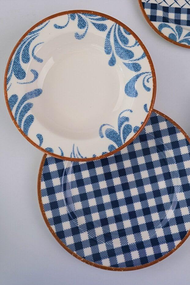 Elegancki 24-częściowy serwis obiadowy, 100% porcelana, w zestawie talerze do serwowania, miski i talerze deserowe, można myć w zmywarce i używać w kuchence mikrofalowej