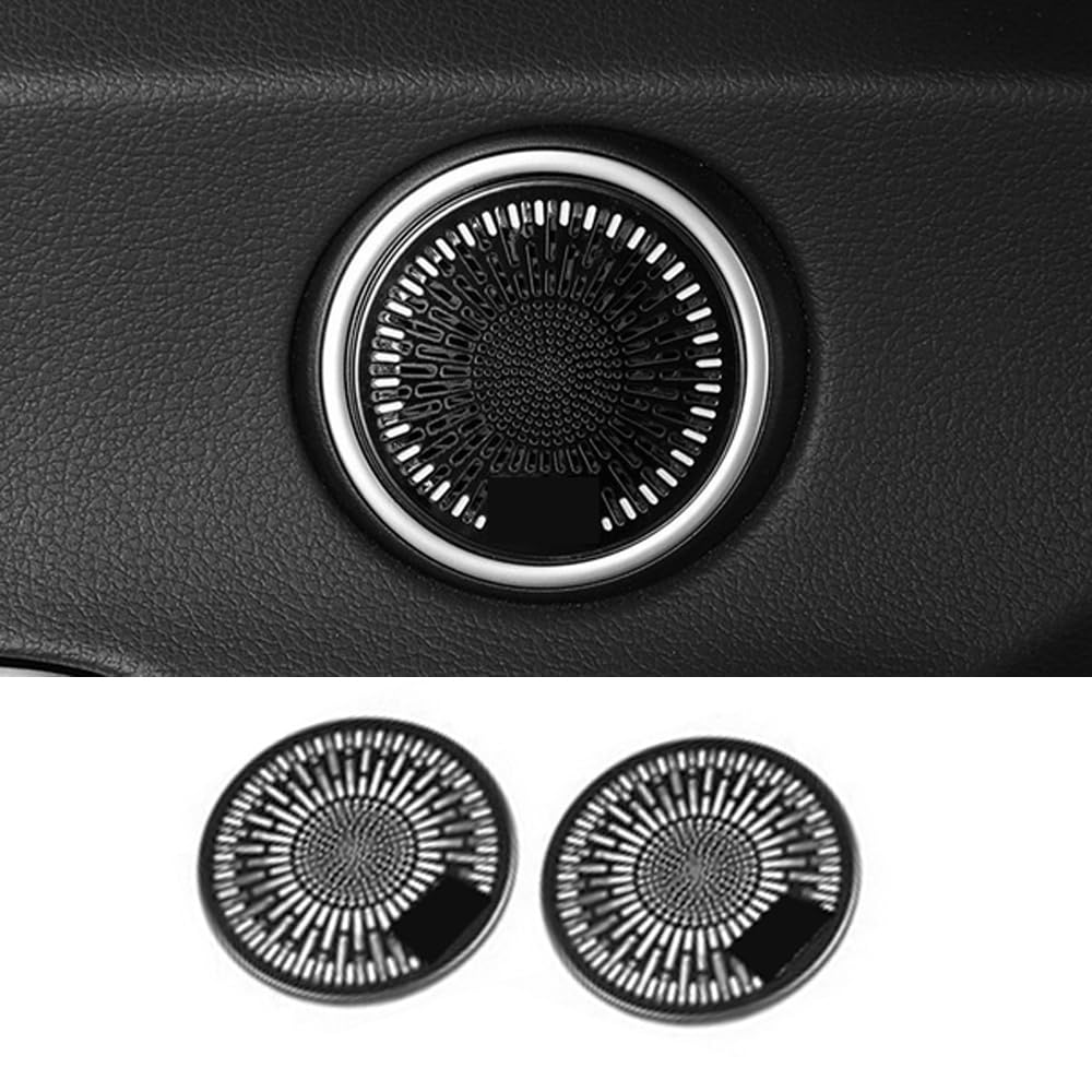 ERIDANUS Auto Accessories Fit for Hyundai Sonata 2023 2022 2021 2020 Front Door Speaker Horn Cover Trim (Black) Stainless Steel 2 PCS