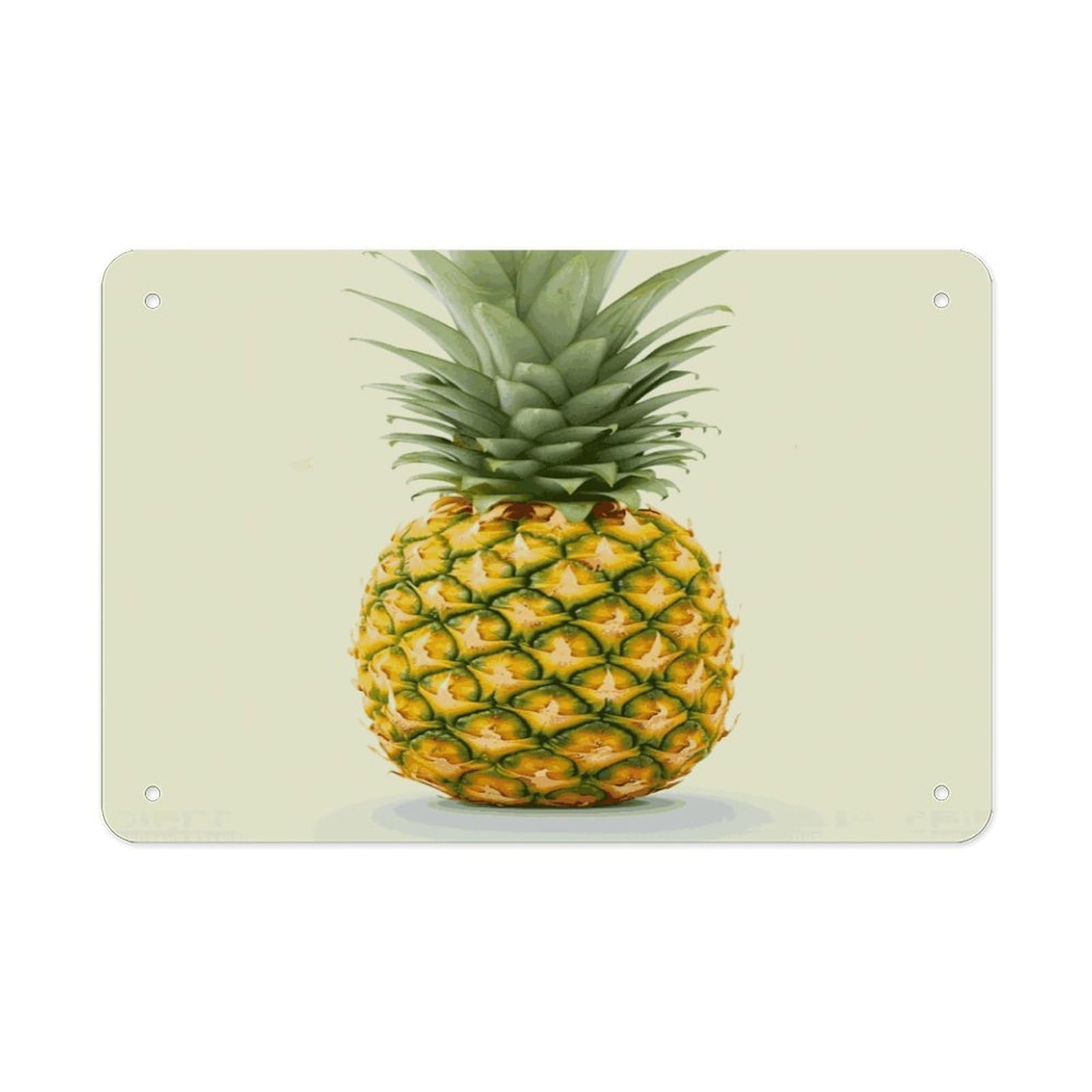 Fekiloot Style Fresh Pineapple Metal Signs Wall Art Tin Sign