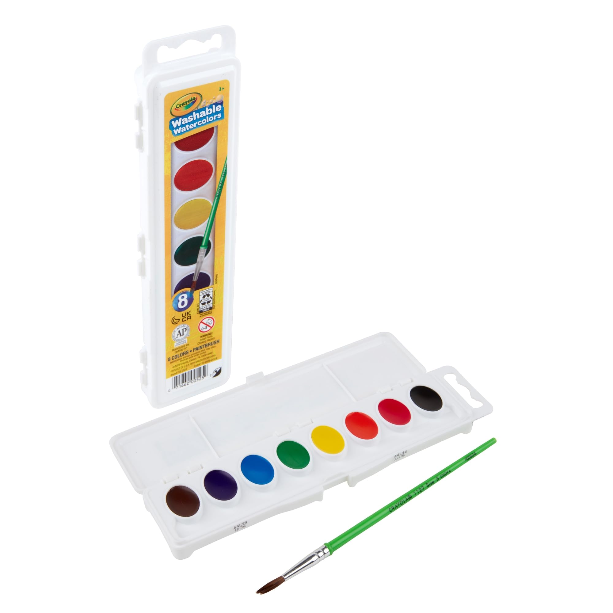 Crayola 8 Ct. Washable Watercolor Pans With Plastic Handled BrUSh