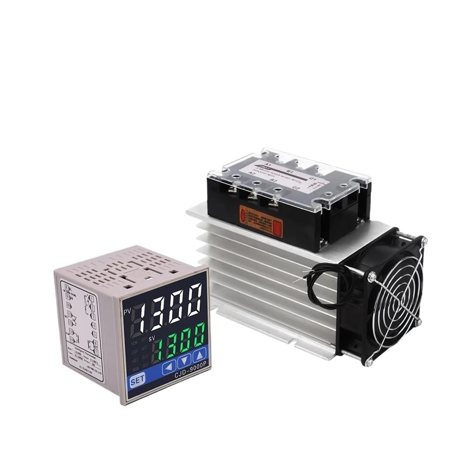 regulator temperatury 4-przewodowy trójfazowy programowalny termostat krzywej z rampą regulatora temperatury PID i trójfazowym timerem temperatury SSR 2 w 1(With SSR and probe 2)