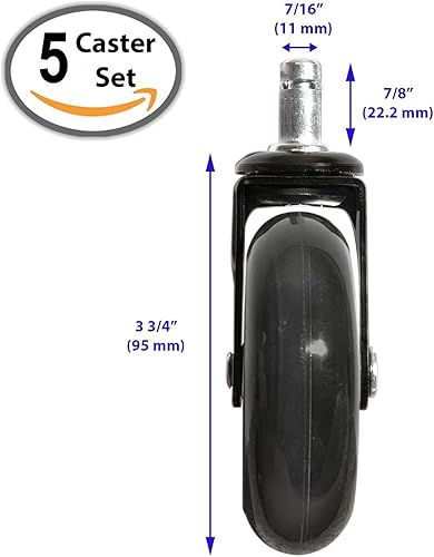 Miniatura 4 de Ruedas giratorias para silla de oficina, resistentes, seguras para todos los pisos, incluyendo madera dura, reemplazo perfecto para tapete de