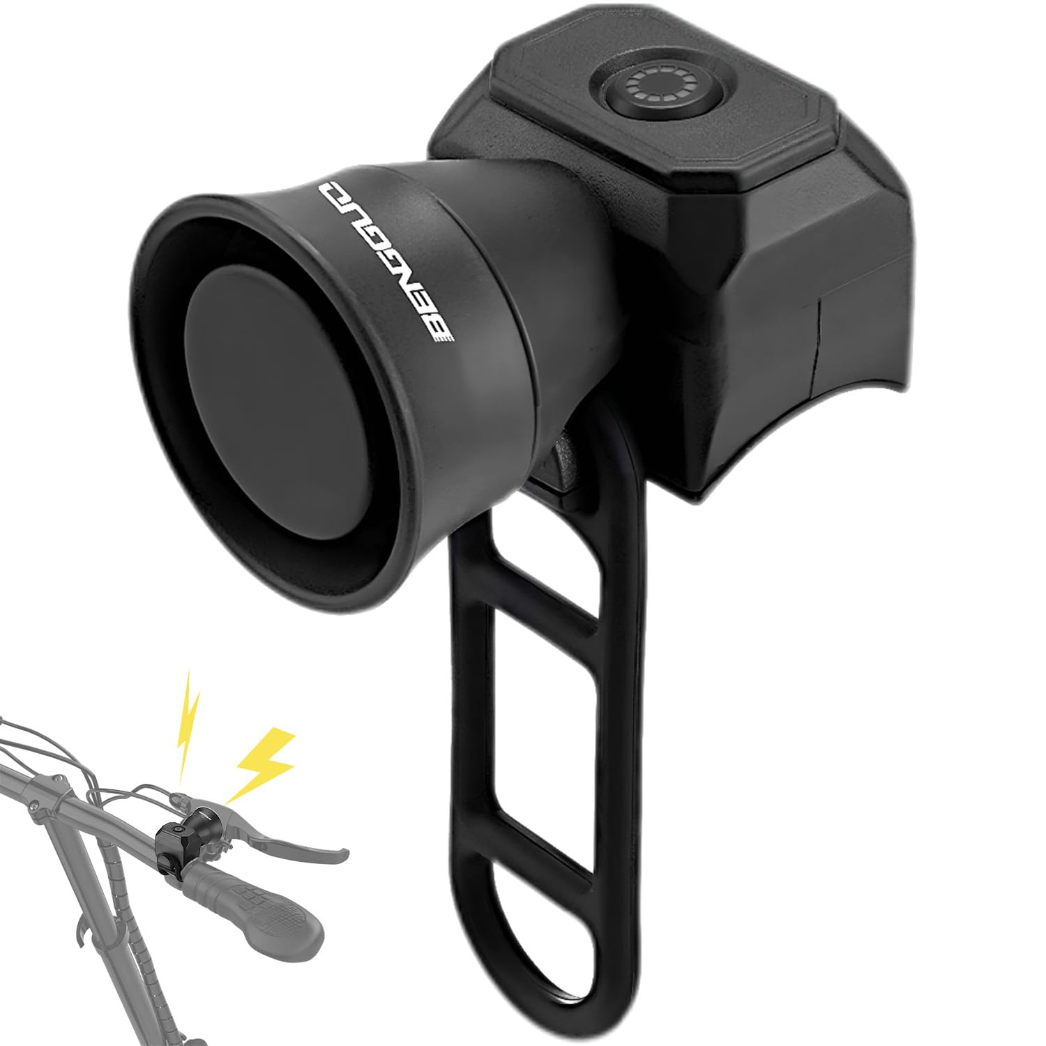 Bicycle Bell Horn, Scooter Bell with 5 Sound Modes, Ipx4 Waterproof Battery-Powered Bike Horn for Road Bikes, Mountain Bikes, Children's Bicycles, Scooters (Black 1 PC)