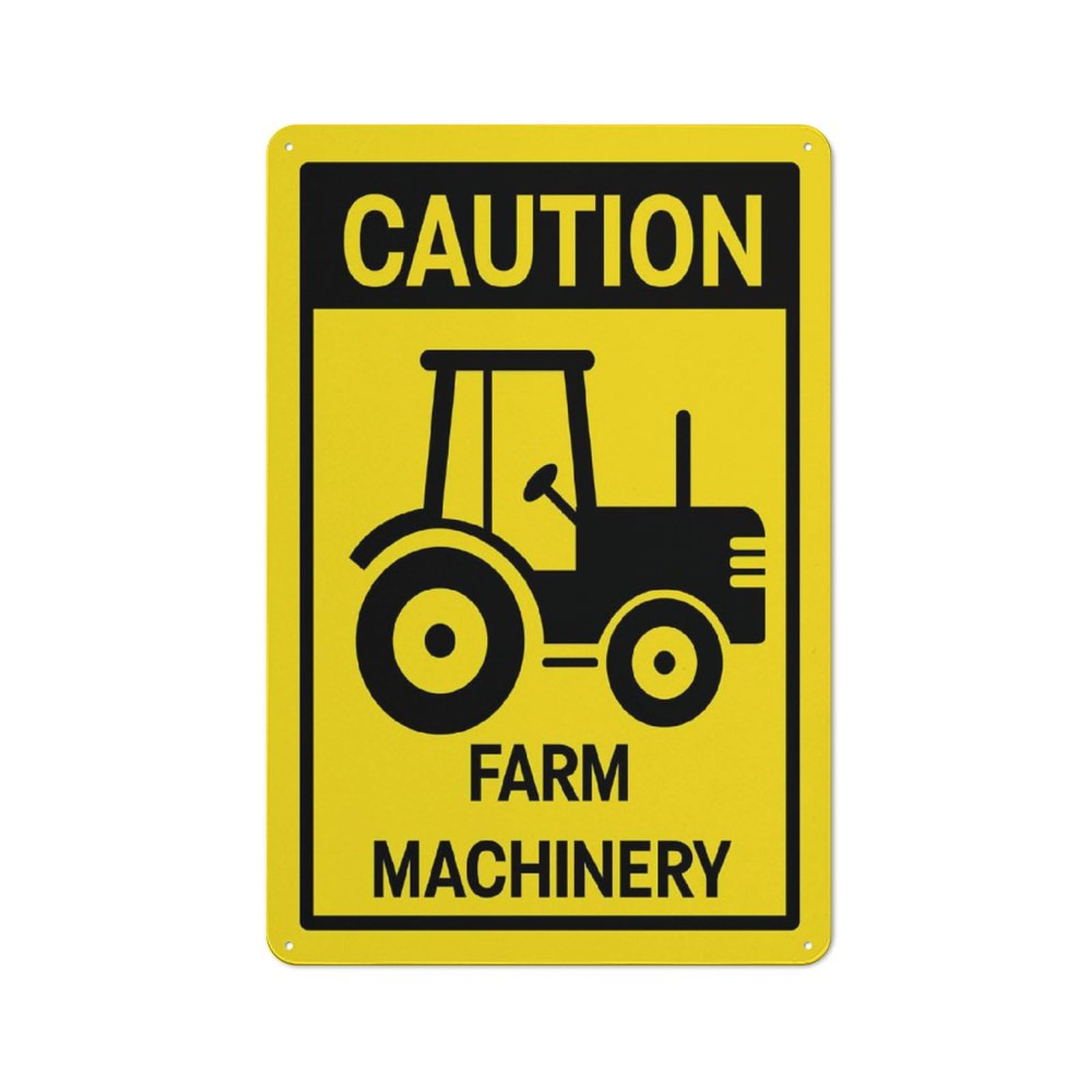 Caution Farm Machinery Sign Outdoor Signs Aluminum 12X8 Inch Uv Ink Printed For House And Business