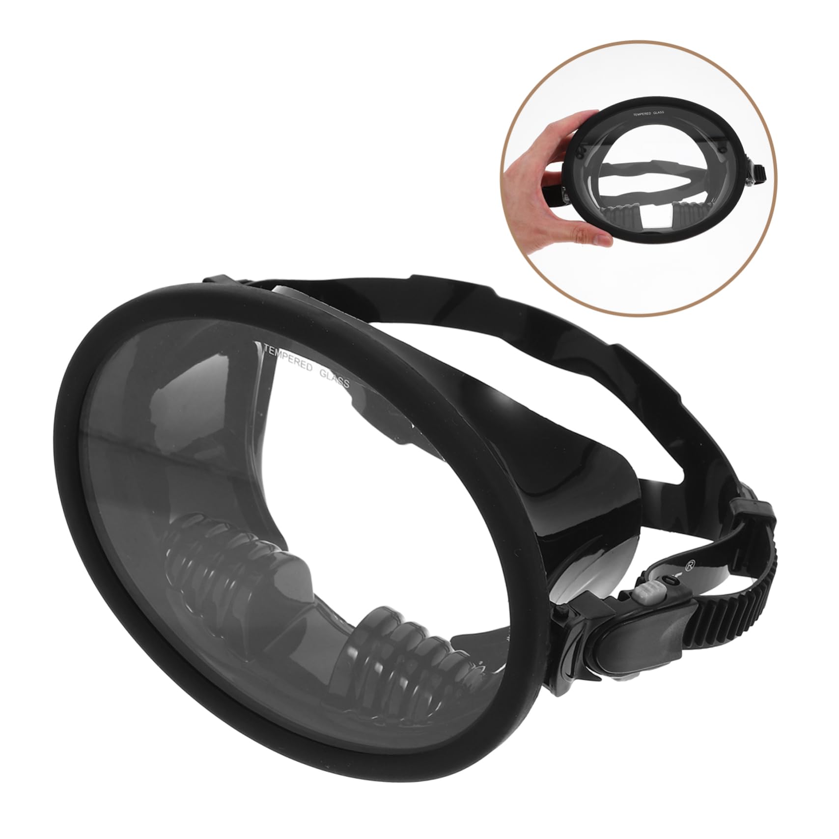 Anneome Gafas de Buceo Antivaho de Visión Amplia Máscara de Buceo de Silicona y Vidrio Templado Cómoda y Estanca para Natación
