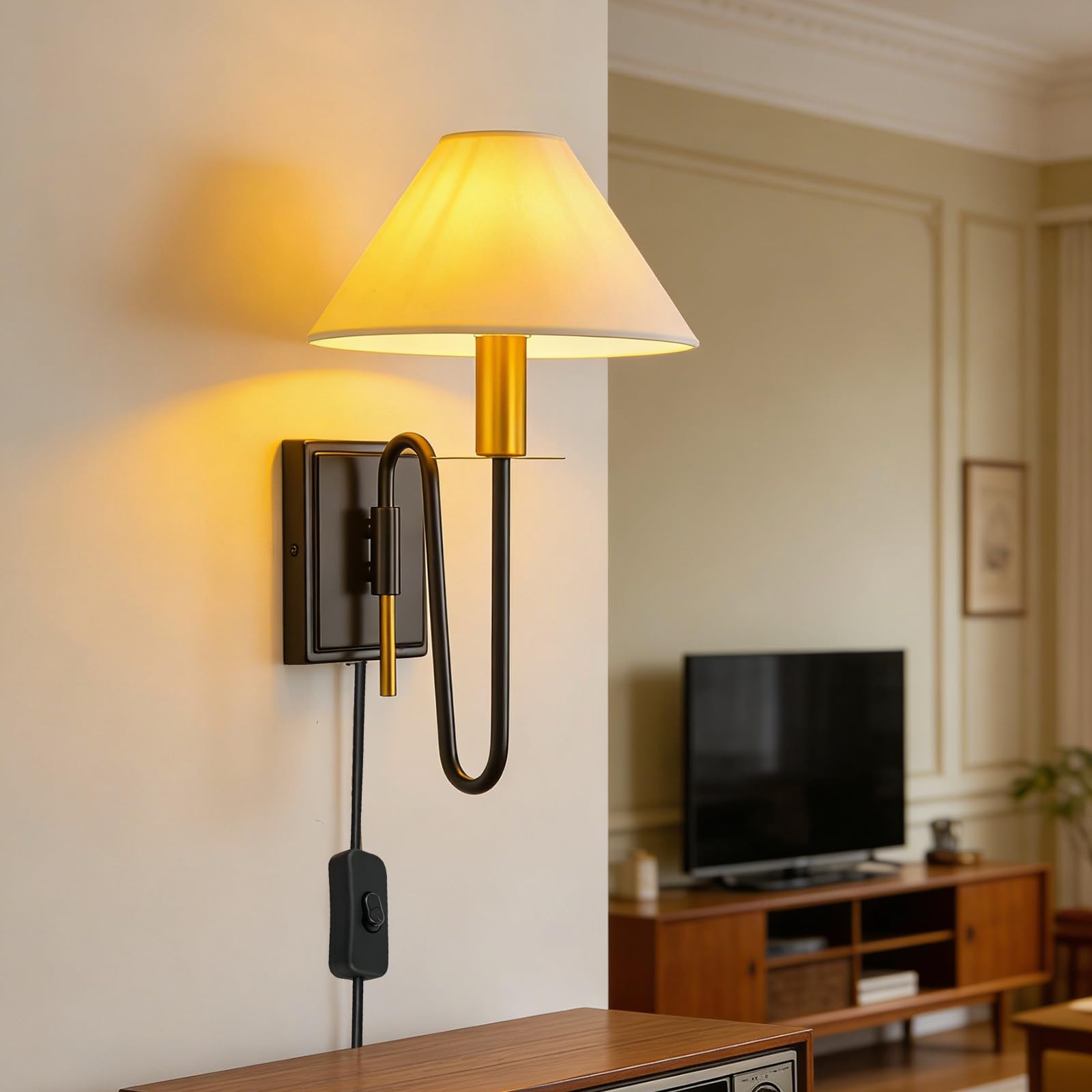 Photo 1 of Luofulong Plug-in Wall Sconce Black