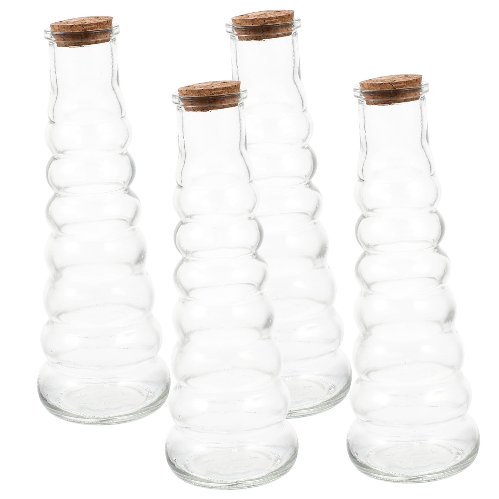 MAGICLULU 4 Stück Kleine Durchsichtige Wunschflaschen aus Glas mit Holz Korken Wiederverwendbare Sand Displayflaschen für Selbstgemacht Sandmalerei Dekorative Geschenkflaschen