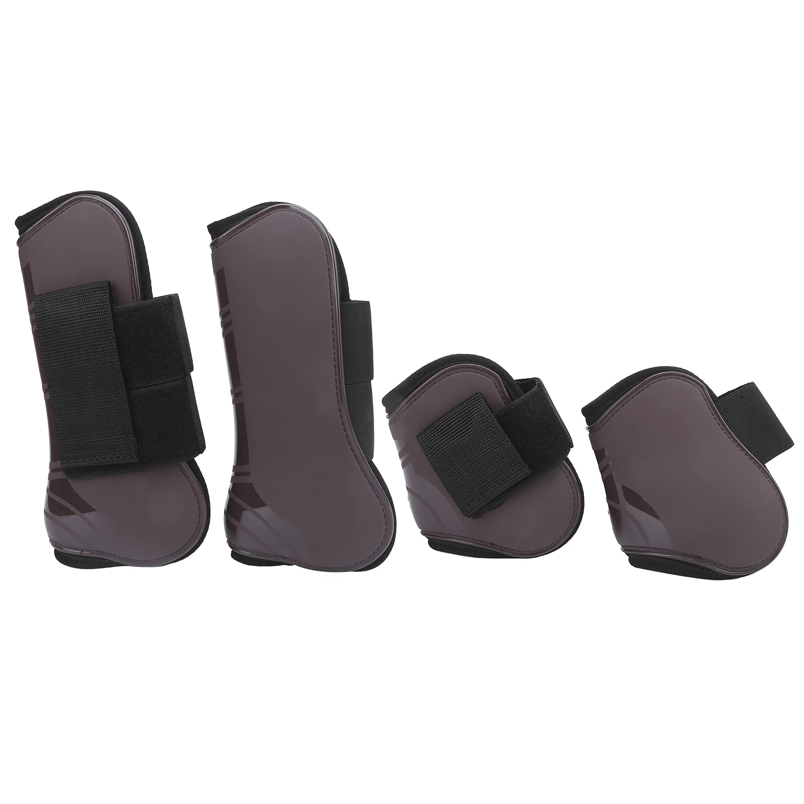 1 Set paratendini per Cavallo Protezione per Gamba di Cavallo Regolabile Elastica Ispessita in PU con Gancio in Nylon