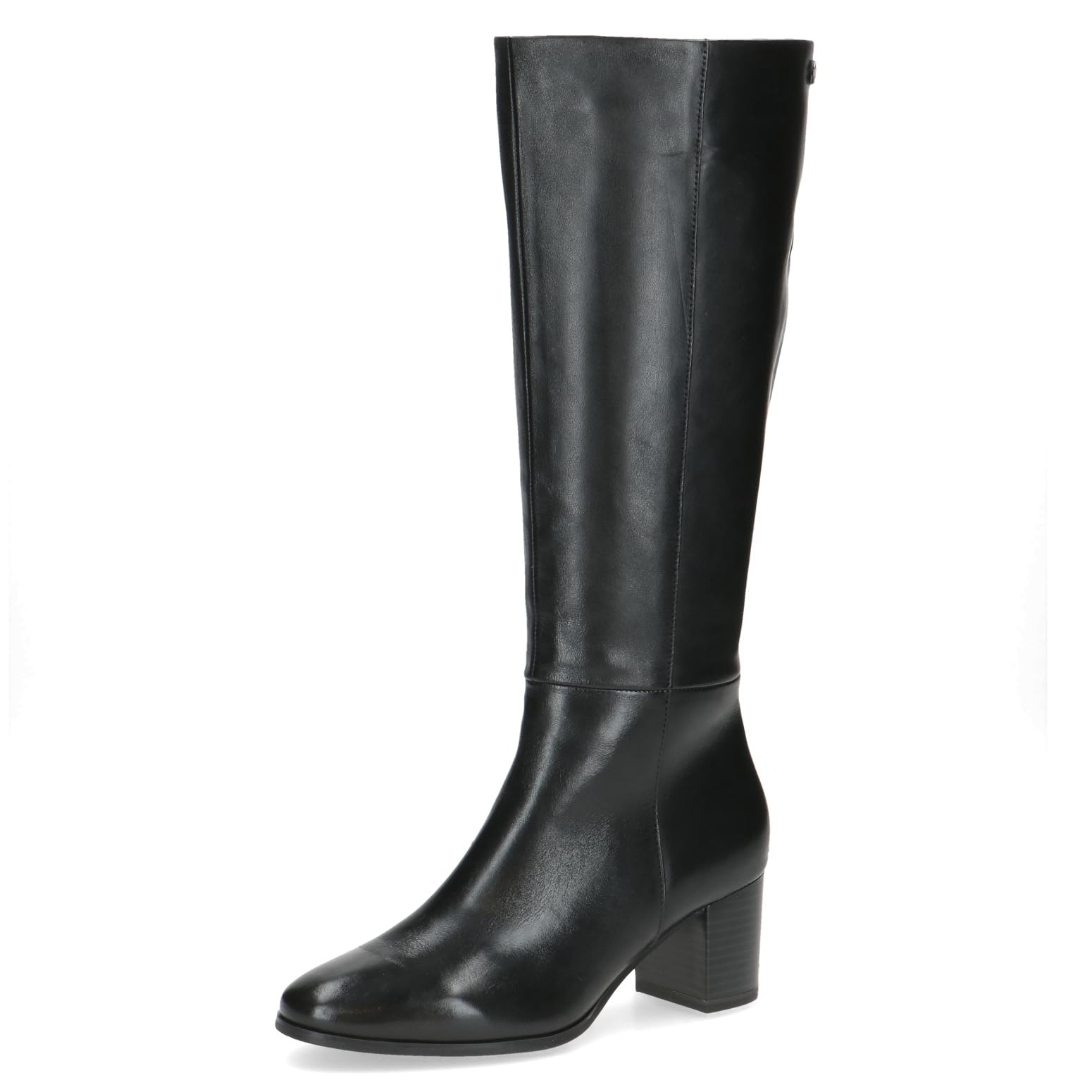 CAPRICE Women's leather boots with block heel, Black (Black Nappa), 4.5 UK