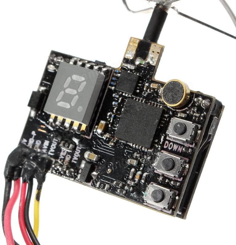 Close-up of the DTX03 VTX control buttons and LED display