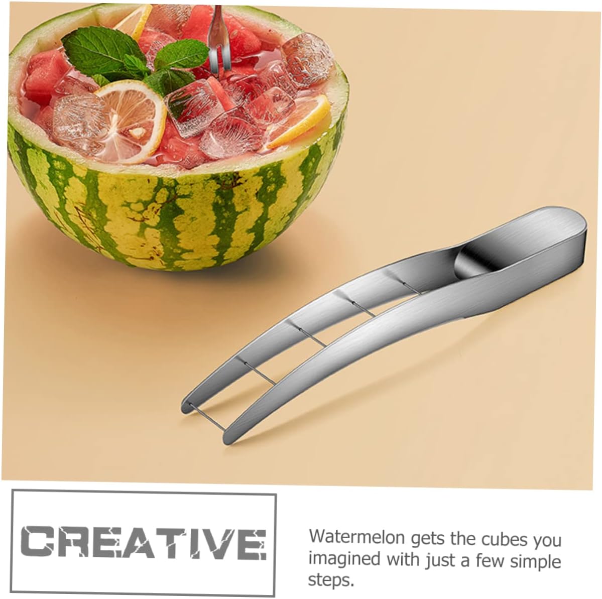 Stainless Steel Watermelon Cutter Xmas Fruit Slicer Kitchen Gadget