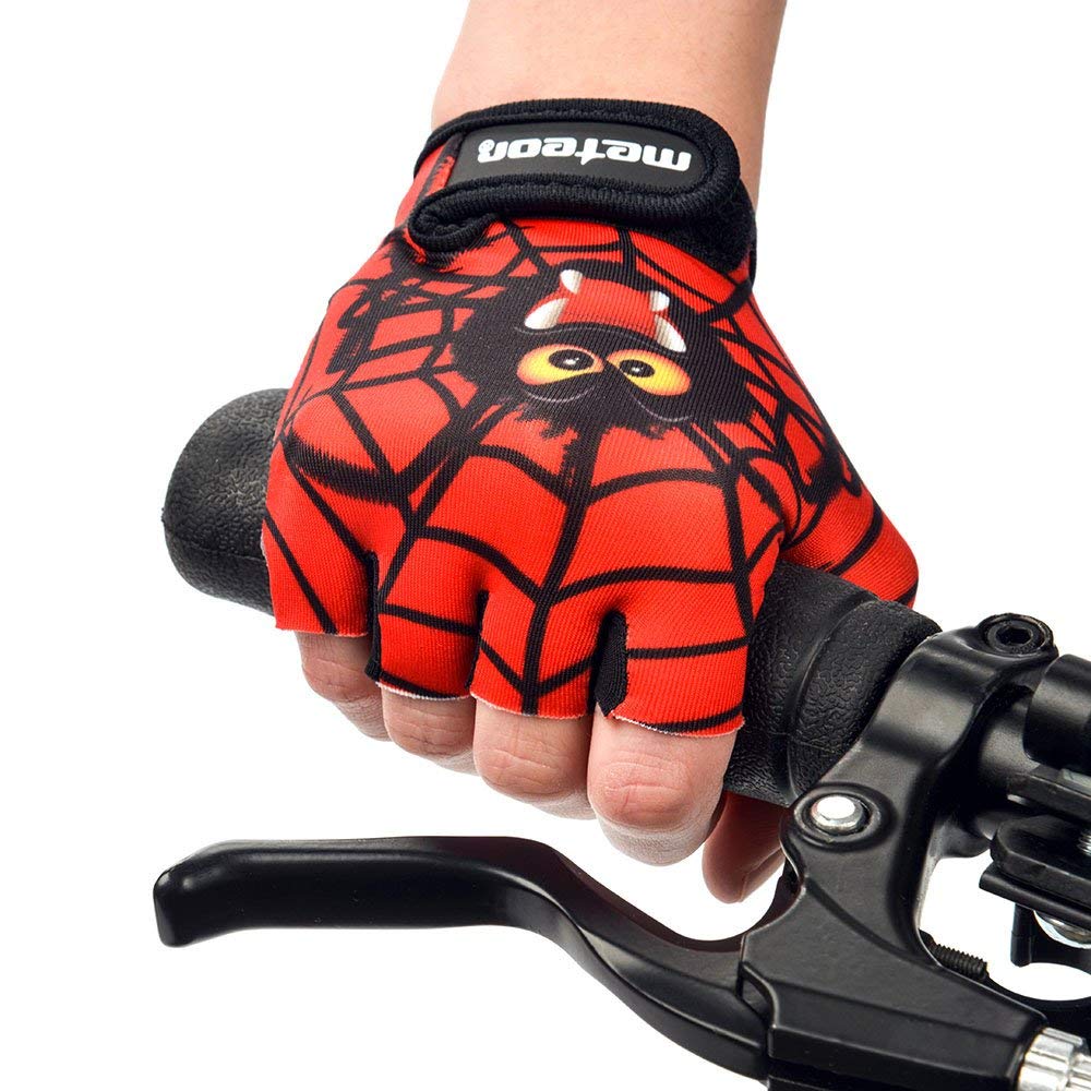 meteor Guantes de Ciclismo Niñas y Niños - Guantes Bicicleta para Infantil MTB BMX Carretera Montaña sin Dedos