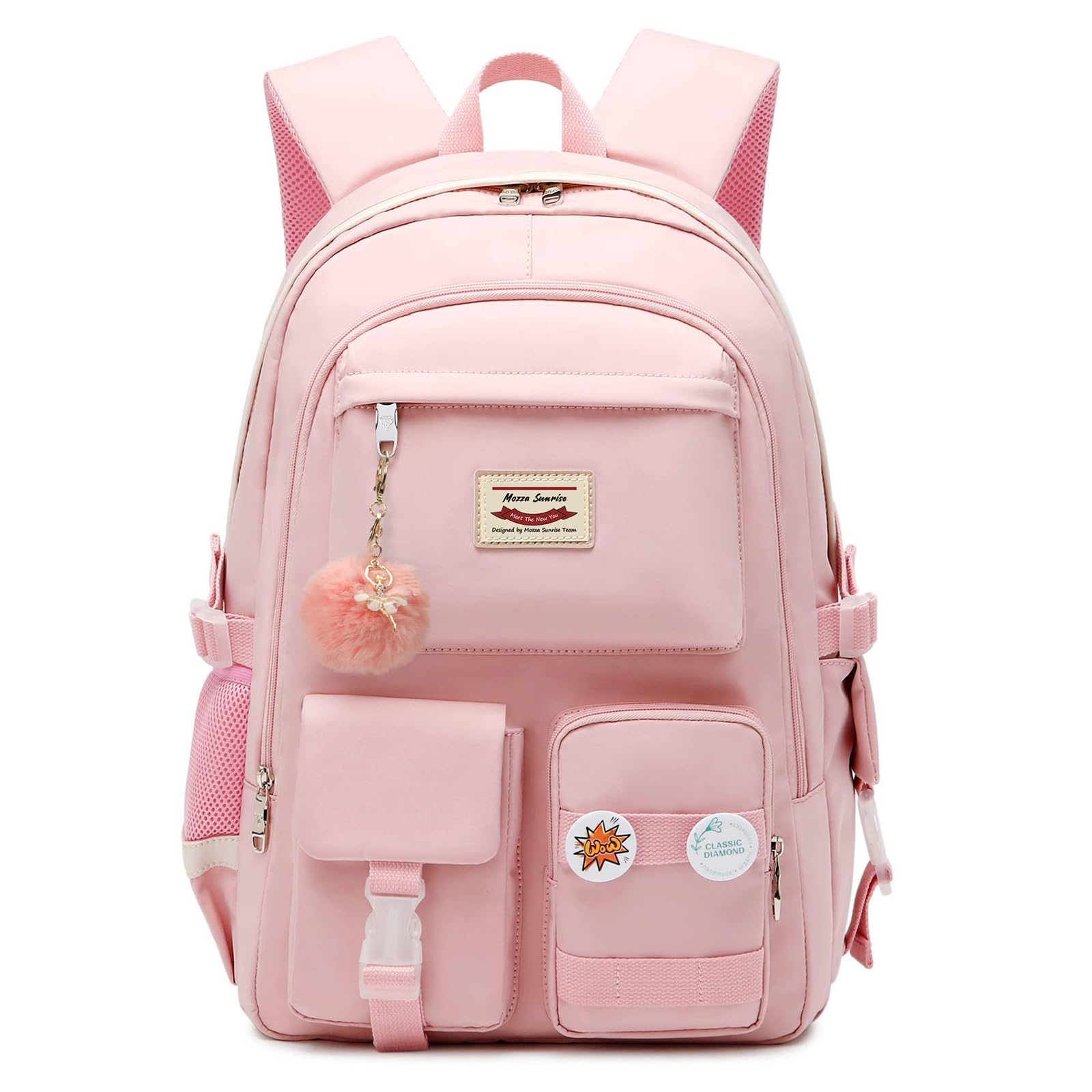 BBNSIV Backpack for Girls，School backpack for teens girls，Bookbag Cute School Bag College Middle High Elementary School(Pink)