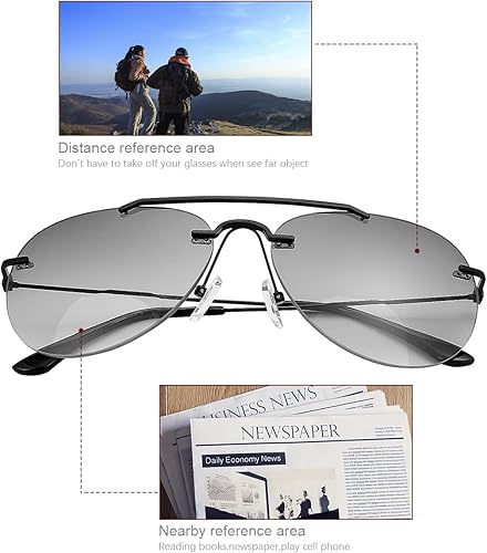 Miniatura 4 de YIMI 2 pares de lentes de sol bifocales de lectura con protección UV400, lentes para leer el sol al aire libre, lentes de bloqueo de luz azul para