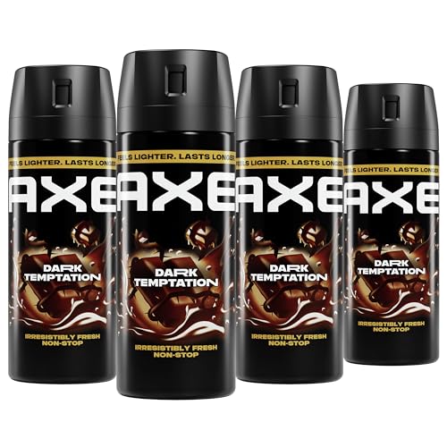AXE Body Spray 4 Count Dark Temptation 48 Hour All Over Fresh Aluminum Free 2.9 oz