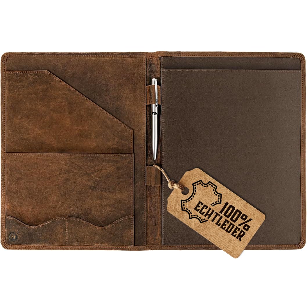 moonster Leather Portfolio, Brown, 33x25cm, Vintage
