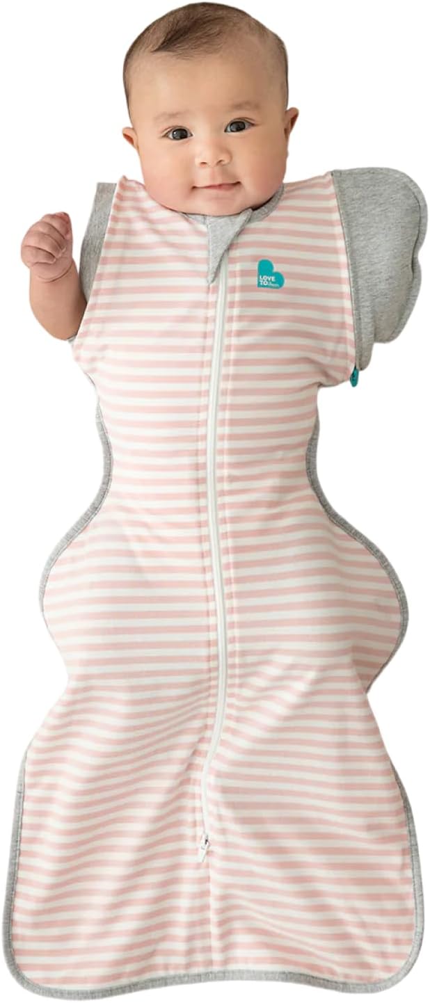 Love to Dream Swaddle Up Transition Swaddle, Patented Zip-Off Wings, Gently Help Baby Transition from Being Swaddled to Arms Free When Showing Signs of Rolling, 1.0 TOG, 19-24 lbs, Pink
