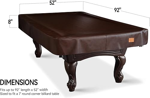 Miniatura 78 de Cubierta de mesa de billar de cuero sintético resistente, cubierta impermeable y resistente a desgarros para mesa de billar de 7/8/9 pies, 9 pies