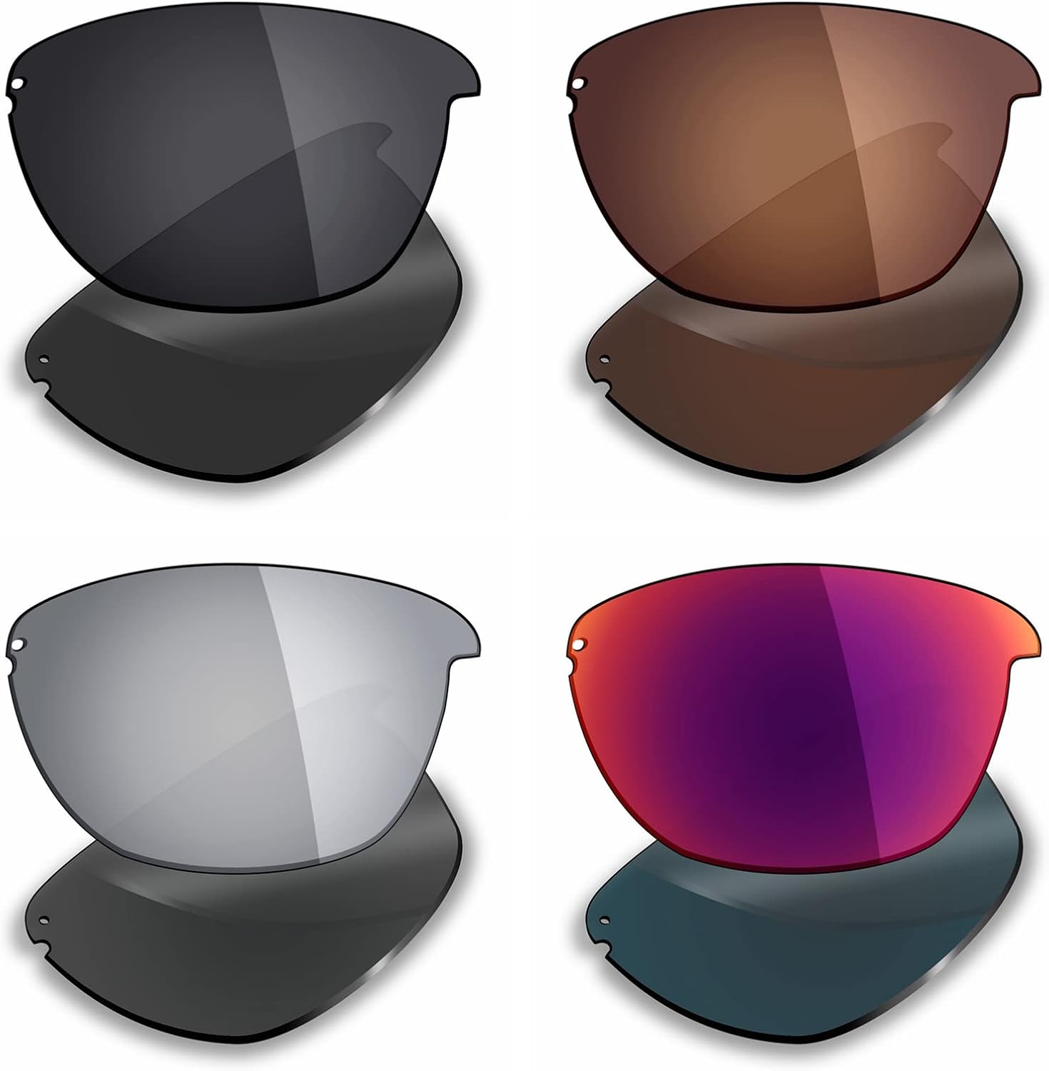 Mryok 4 Pair Polarized Replacement Lenses for Oakley Unstoppable Sunglass - Stealth Black/Bronze Brown/Silver Titanium/Midnight Sun