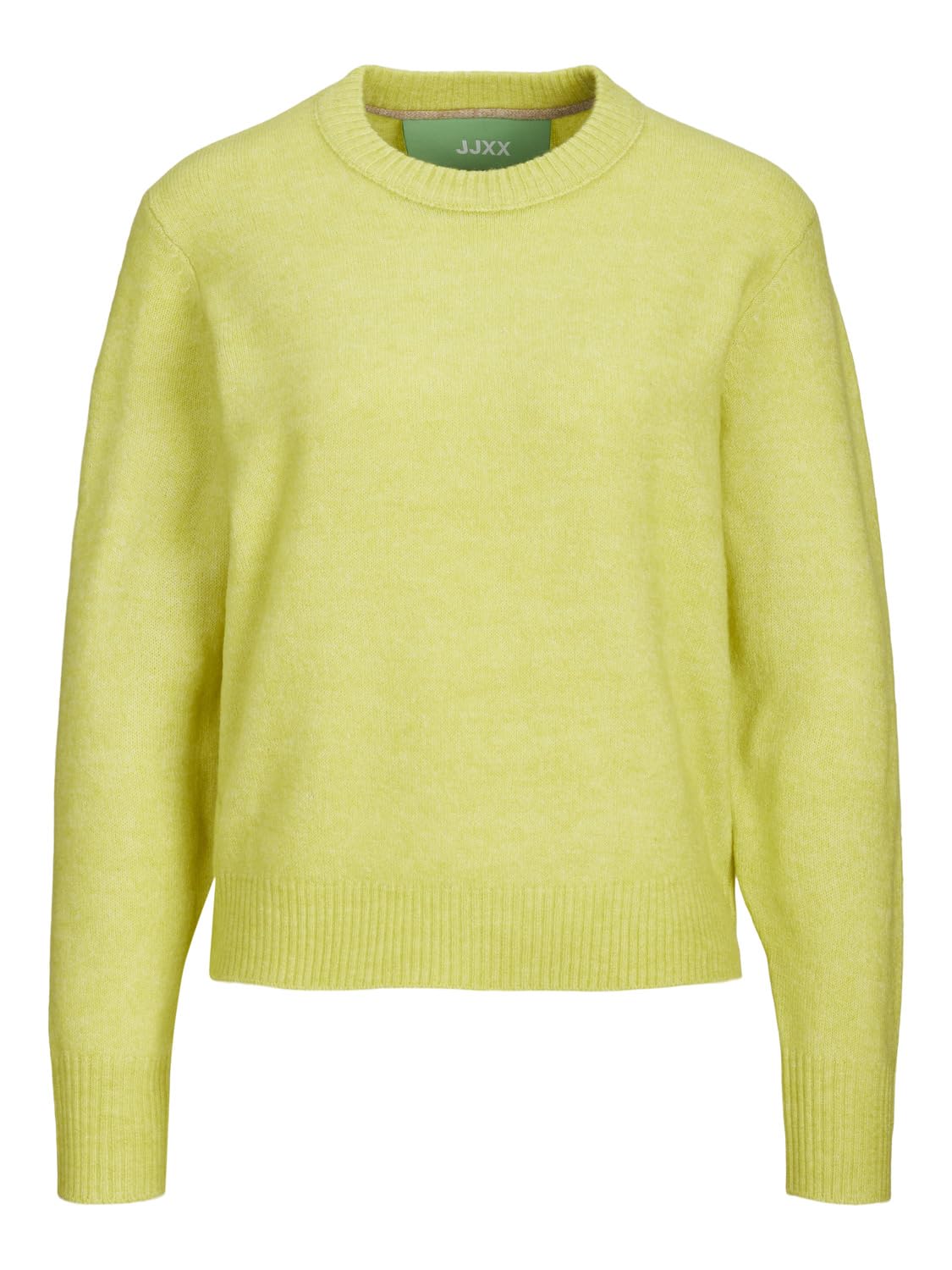Jjxx Women's Limeade/Detail:/Peyote Neck Piping A/S Jxsiline Various Crew Knit Noos Knitted Jumper, S, S