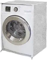 Capa Para Maquina Lavar Flanelada Lava e Seca Abertura Frontal 4kg a 11kg Com Abertura em Ziper Visor Transparente Varias Marcas LG Brastemp Samsung Electrolux Philco Midea Panasonic Cor (CINZA CLARO)