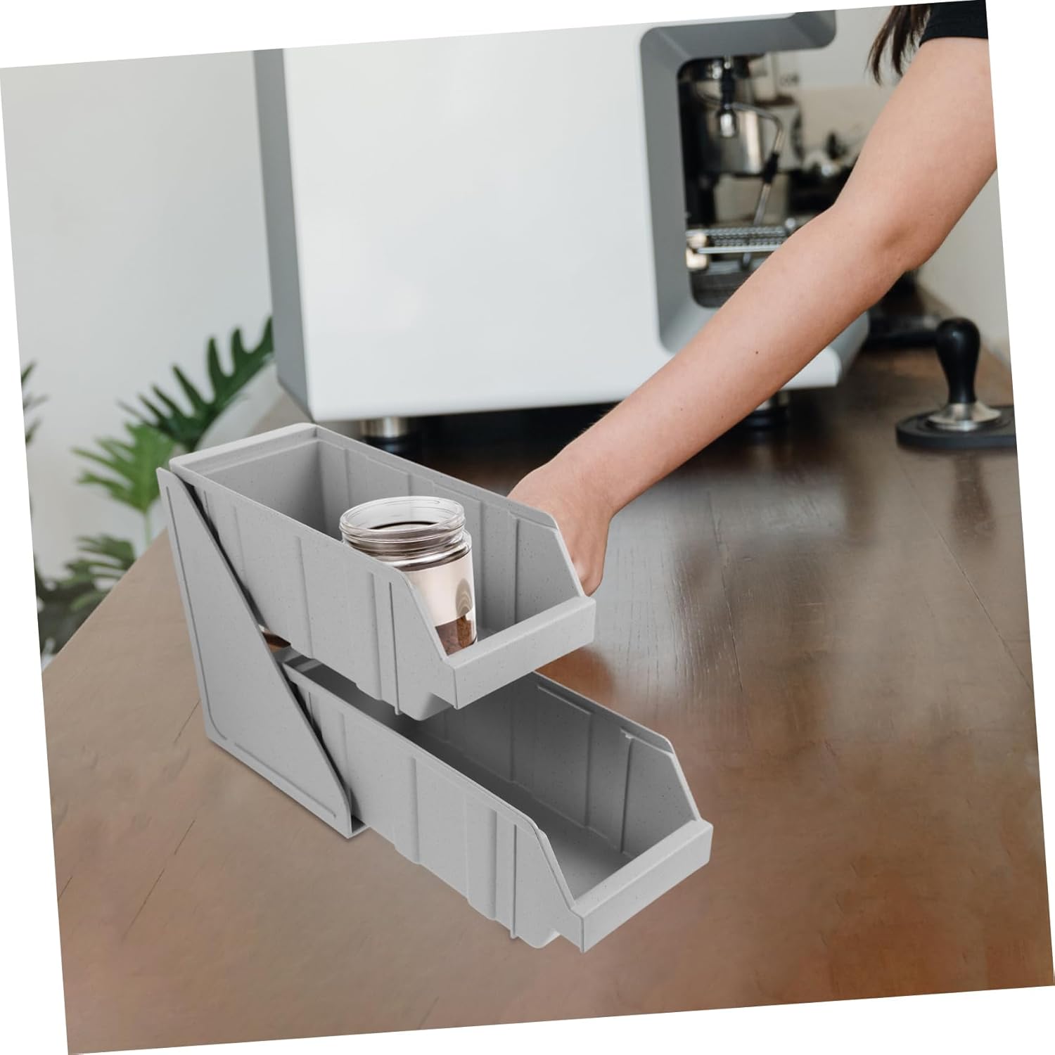 OUNONA Tea Bag Holder Organizer Sugar and Condiment Storage Box Desktop Bar Organizer for Shop