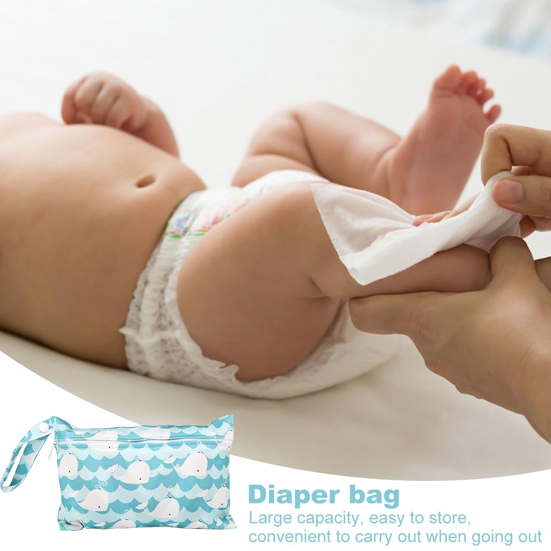 Wetbag Pannolini Riutilizzabile 2 Pezzi Borsa Pannolini Lavabili con Zip Impermeabile
