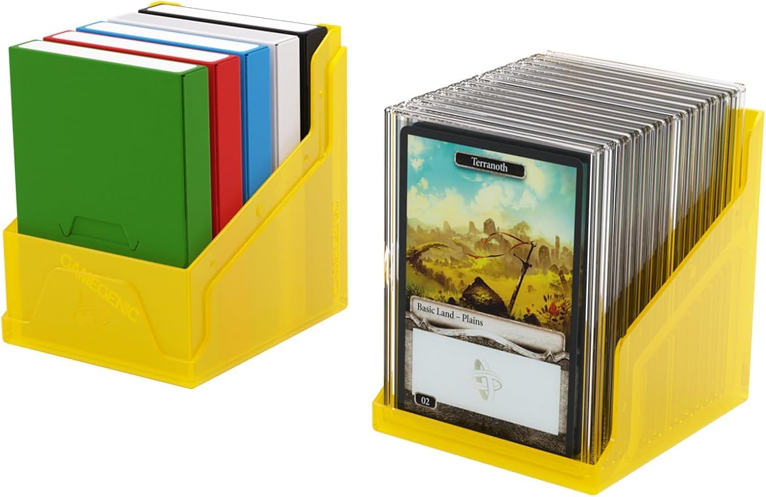 Gamegenic Bastion 100+ XL Deck Box - Compact, Secure, and Perfectly Organized for Your Trading Cards! Safely Protects 100+ Double-Sleeved Cards, Yellow Color, Made