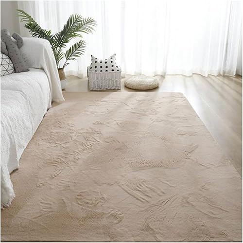 Alfombra rectangular suave y esponjosa, alfombra de área grande, alfombra de pelo largo, alfombra de felpa para dormitorio, decoración del hogar,
