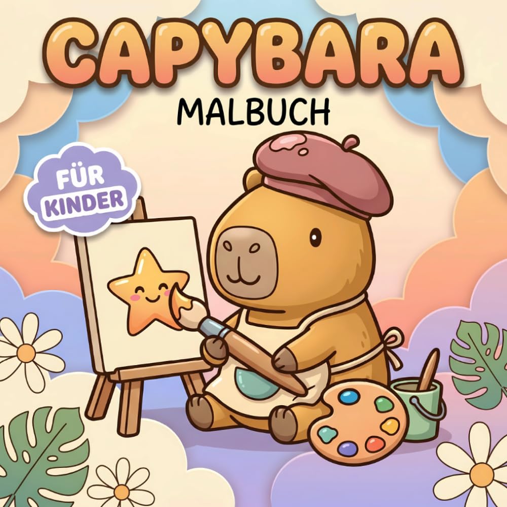 Capybara Malbuch: Perfektes Geschenk Für Teenager Und Kinder, Klare Und Einfache Designs Zur Entspannung Mit Niedlichen Hobbys Und Glücklichen Momenten