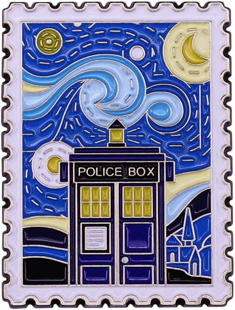 Amazon.com: Tardis Starry Night Dr Who Van Gogh Police Box Stamp 1.6 ...