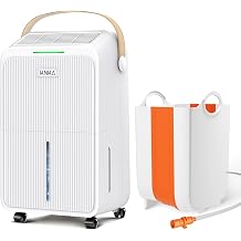 KNKA Max 34 Pints Dehumidifier with 2.64 Gal External Water Tank with Drain Hose for Basement, Bedroom, Bathroom & Large Room