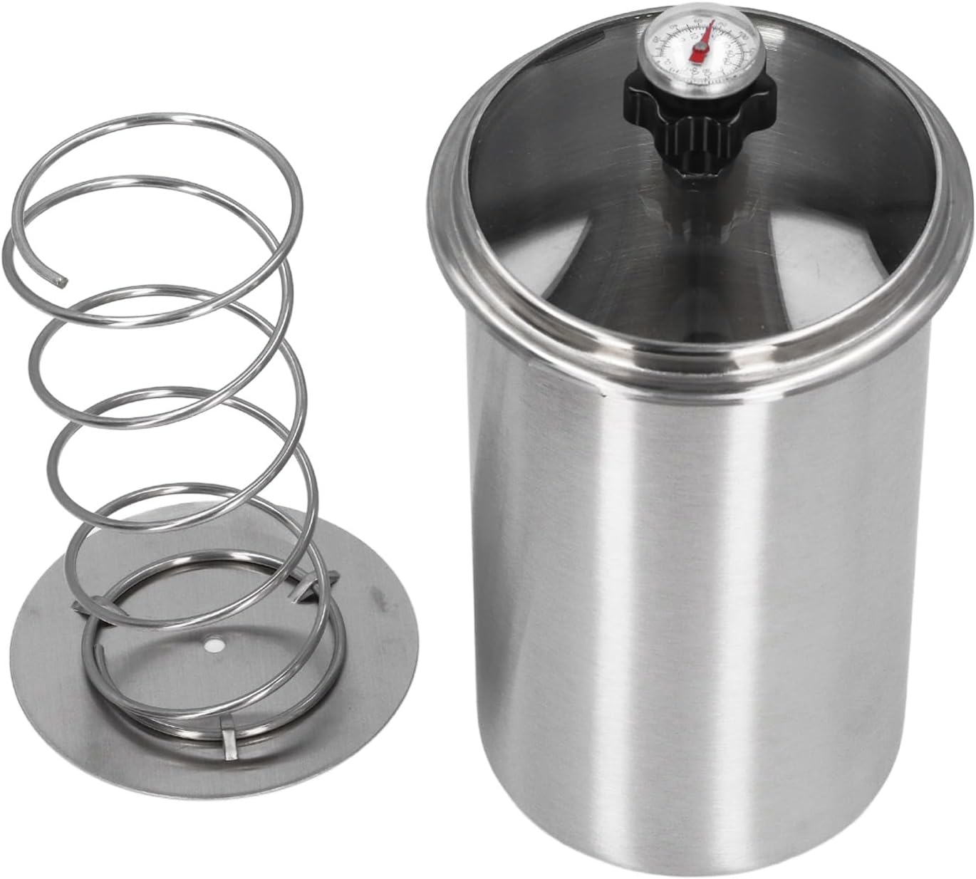 Meat Press Machine, 304 Stainless Steel Multipurpose Ham Maker with Thermometer, Homemade Lunch Meat Press Tool with Transparent Lid for Pork Beef Fish Lamb