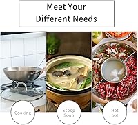 Vista 6 de Cucharón de sopa Newness, resistente al óxido, resistente al calor, formación integral, cuchara de sopa de acero inoxidable 304 resistente con mango