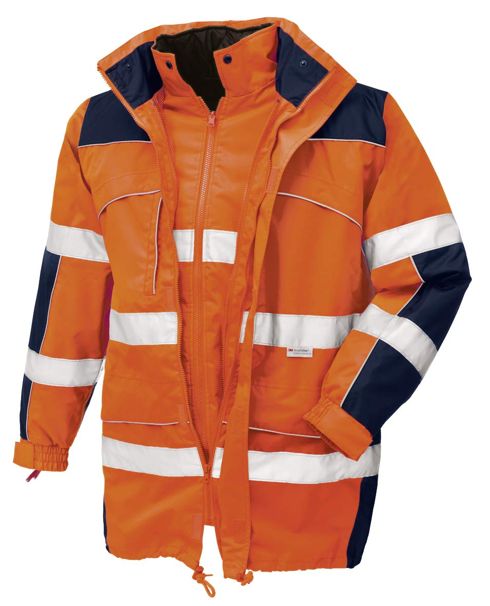 teXXor Warnschutz-Parka Toronto wasserdichte, winddichte Arbeitsjacke, L, orange, 4109