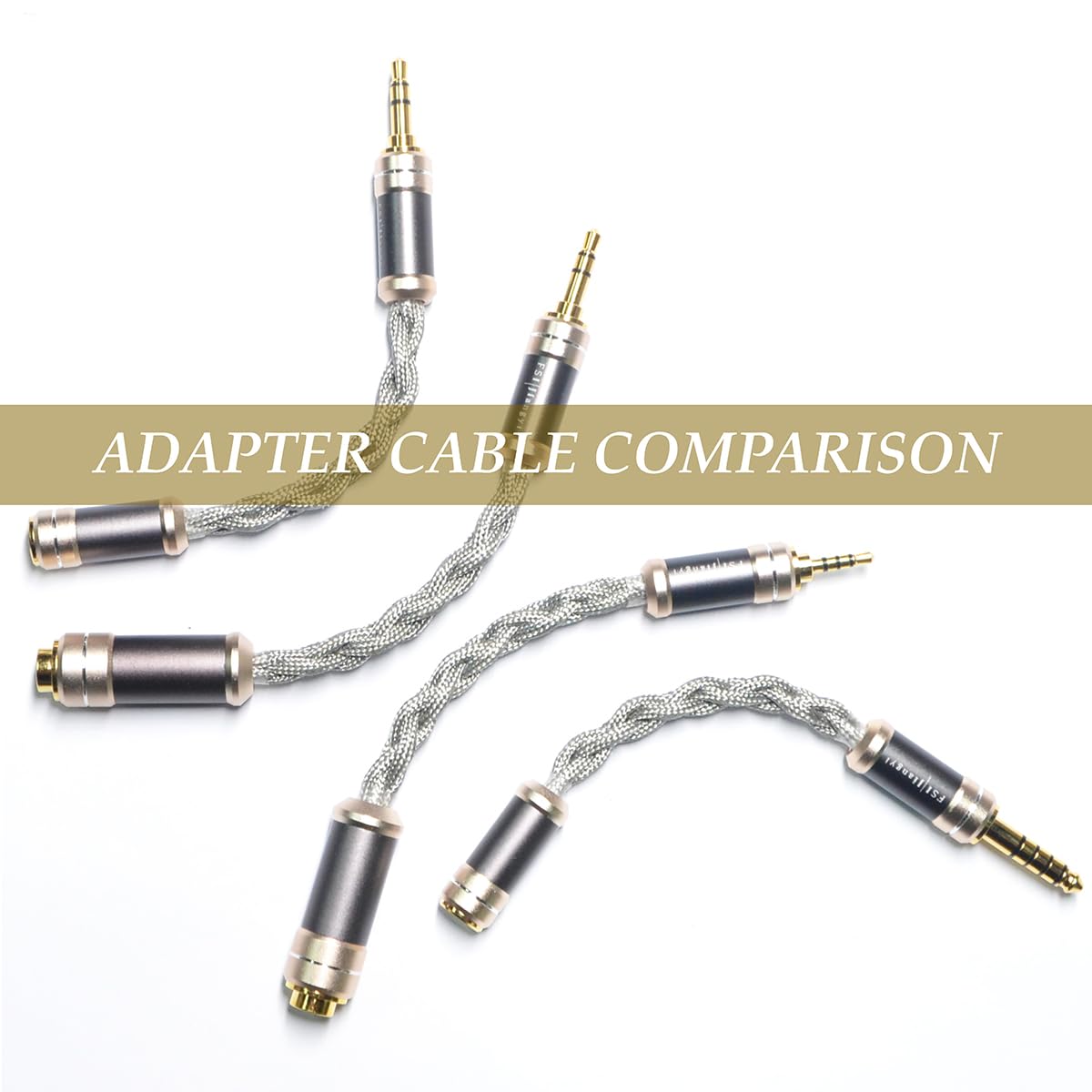 Cable adaptador de auriculares portátil de 3,5 mm macho a hembra equilibrado de 4,4 mm, cable de conversión portátil 6N, cable de conversión portátil plateado de cristal único, adaptador