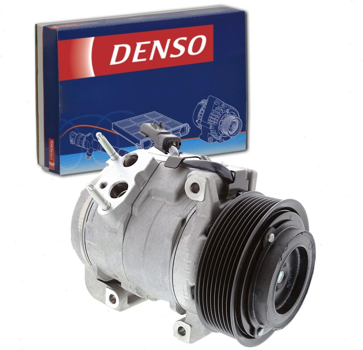 Denso 471-0832 New AC Compressor with Clutch, 1 Pack