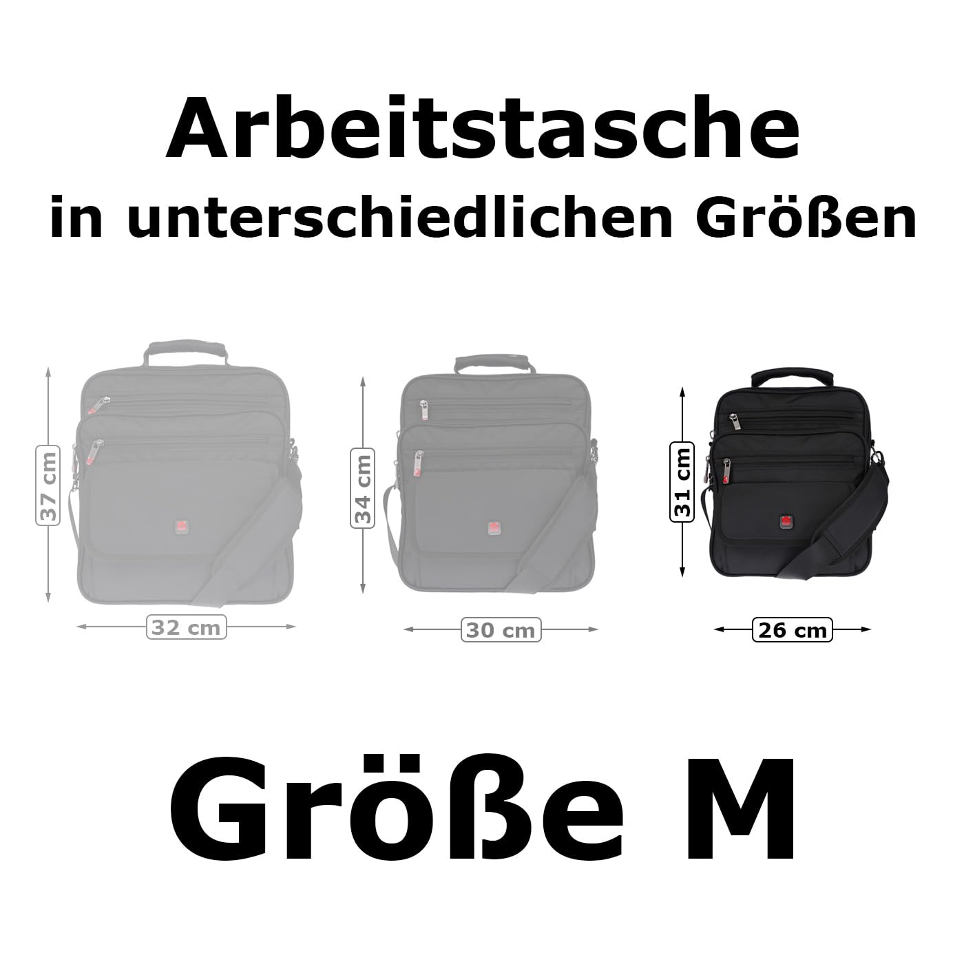 Christian Wippermann Profi Größe M, L, XXL, Umhängetasche Flugbegleiter Herren Tasche Messenger Arbeitstasche Laptoptasche