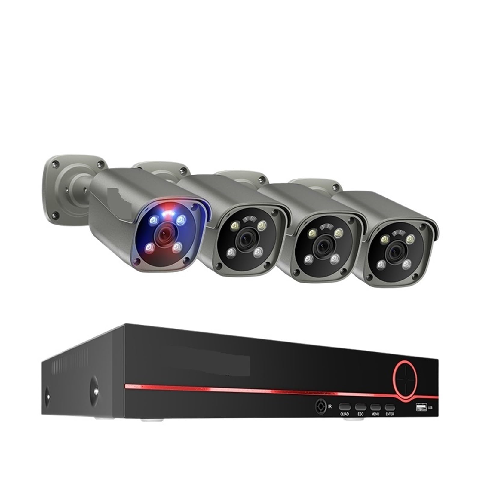 System Kamer Bezpieczeństwa 4K Ultra HD 8MP POE NVR Dwukierunkowy Dźwięk Detekcja Twarzy Kolorowy Zestaw Do Monitoringu CCTV W Nocy(None,8CH NVR 4PCS Camera)
