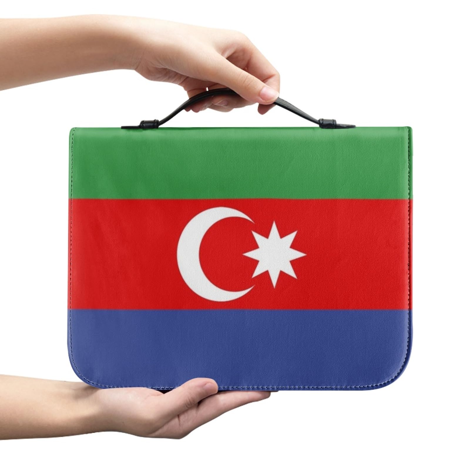 Étui De Protection Pour Bible Orné Du Drapeau National Azerbaïdjanais Avec Poignée Et Fermeture Éclair Cadeau Idéal Pour Une Mère Une Femme Ou Un Homme