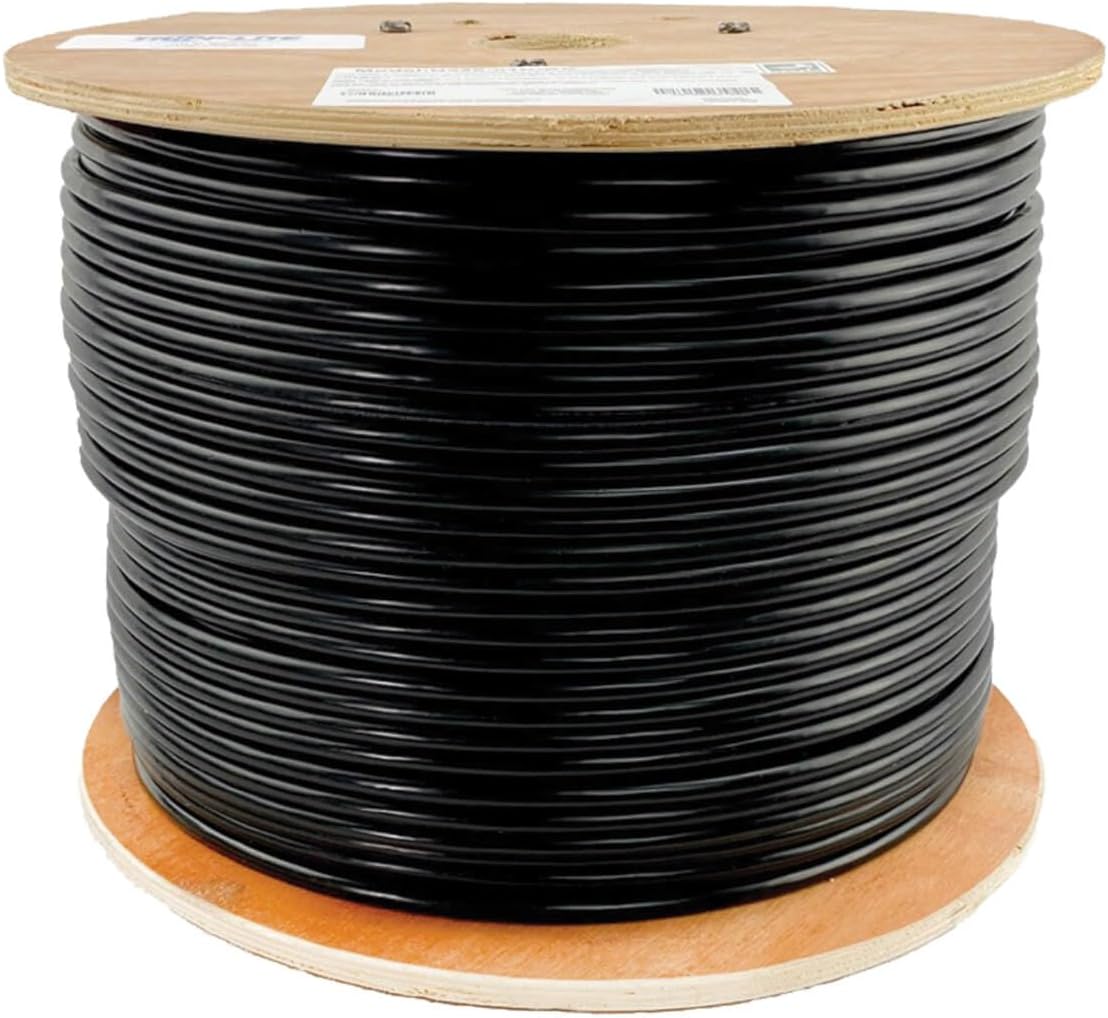 Tripp Lite Cat6/Cat6e Bulk Ethernet Cable, Solid 23 AWG, 600 MHz, 1Gbps, 1000 ft., Black (N228-01K-BK)