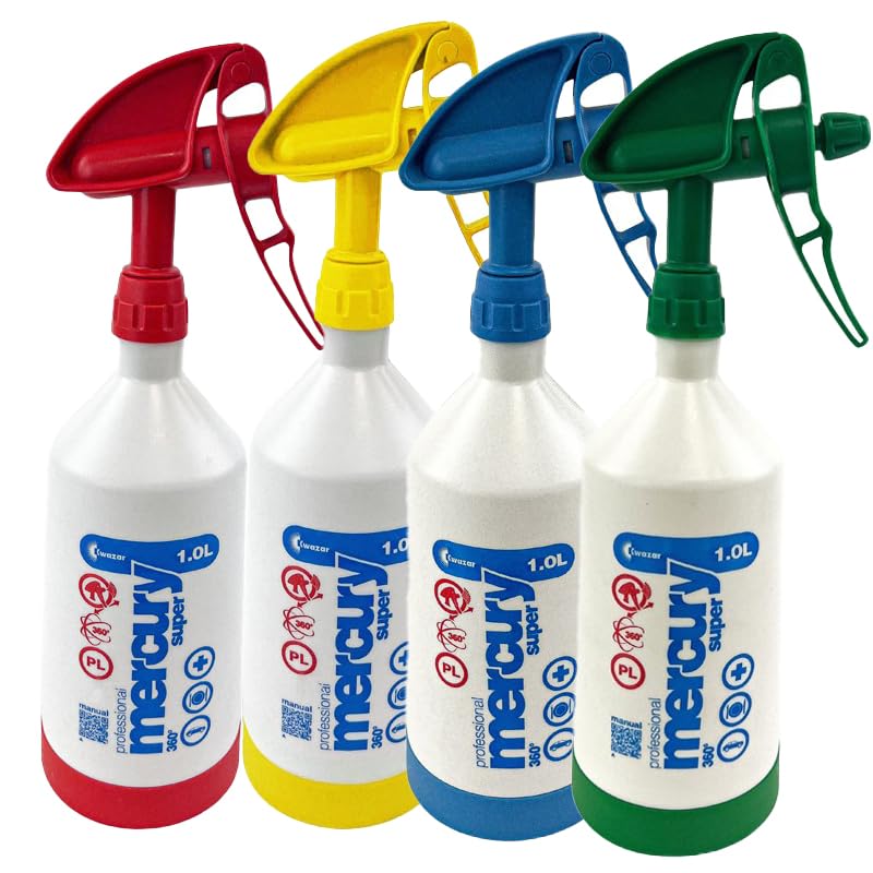 KWAZAR – Pulverizador Manual – Mercury Pro – Lote de 4 pulverizadores de 1 l